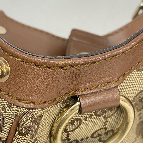 Gucci Tote Bag GG Canvas 211944 Canvas Brown Beige with Champagne Gold Hardware - Picture 7 of 16
